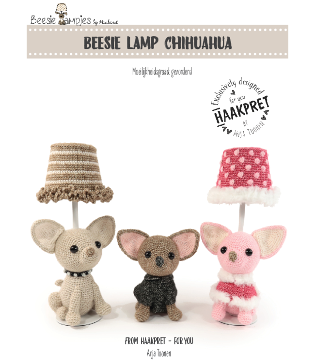 Haakpret Chihuahua Tischlampe  - Häkelanleitung A5 (Niederländisch)  - Anja Toonen