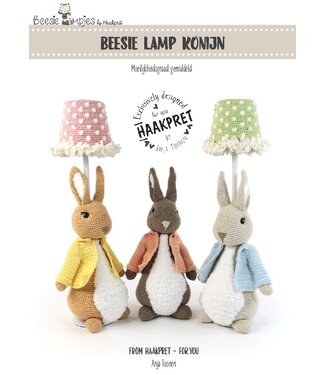 Haakpret Kaninchen Tischlampe  - Häkelanleitung A5 (Niederländisch)  - Anja Toonen