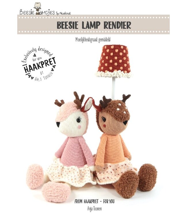 Haakpret Rentier Tischlampe  - Häkelanleitung A5 (Niederländisch)  - Anja Toonen