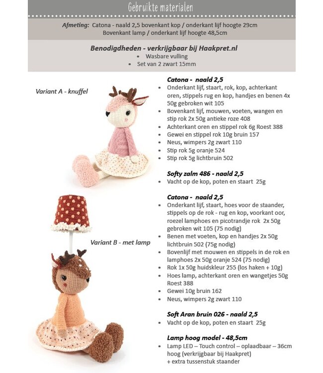 Haakpret Lampe de table renne - A5 (Néerlandais)   - Anja Toonen