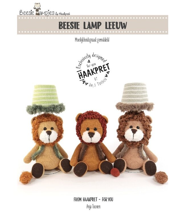 Haakpret Tischlampe Löwe - Häkelanleitung A5 (Niederländisch)  - Anja Toonen