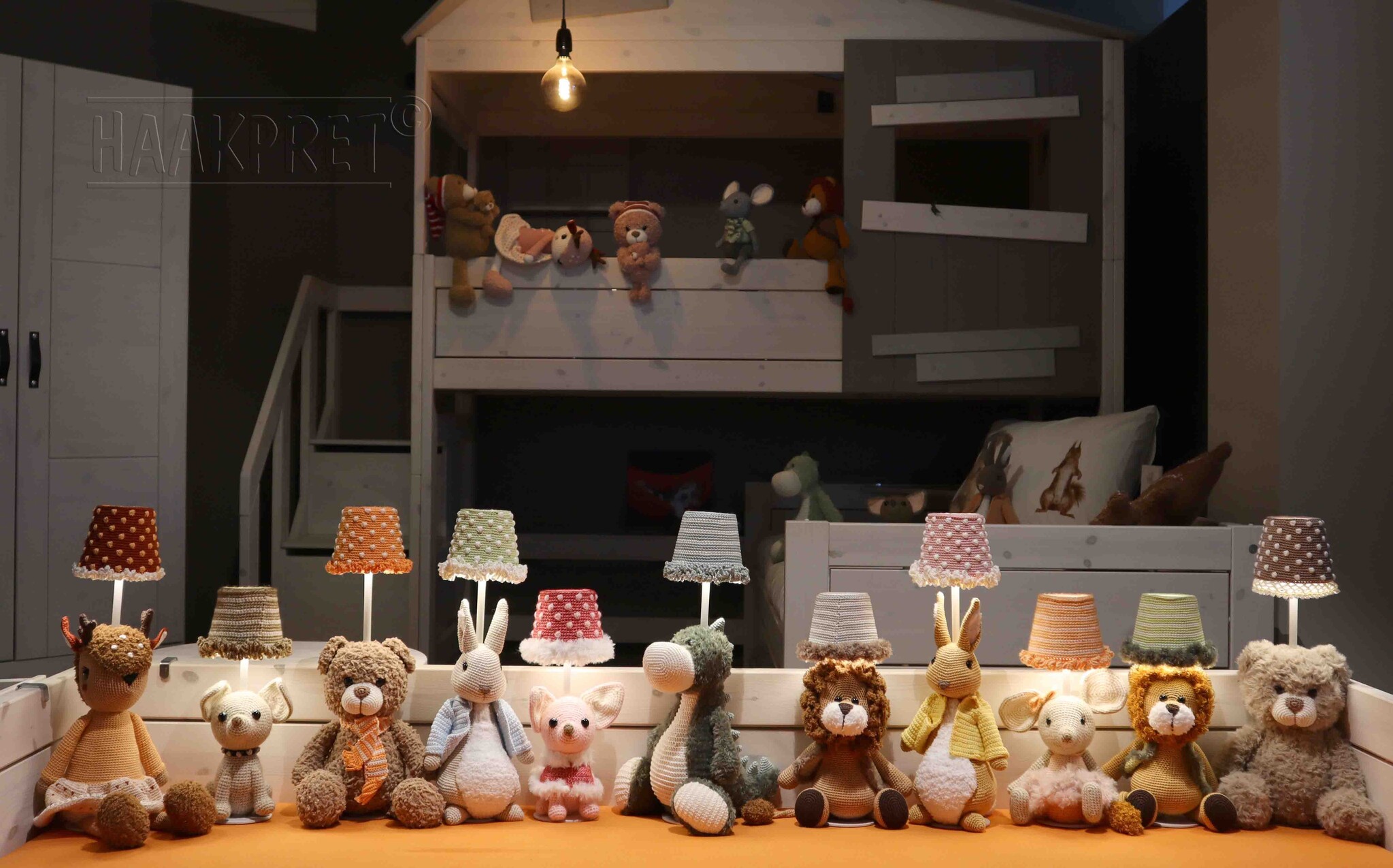 Tischlampe Tiere A5 Häkelmuster