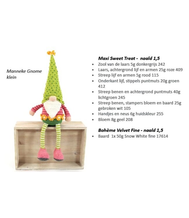 Haakpret Gnome Flower -  Design A5 (Dutch)   - Anja Toonen