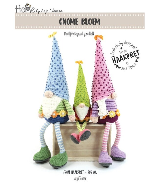 Haakpret Gnome Blume - Häkelanleitung A5 (Niederländisch)  - Anja Toonen