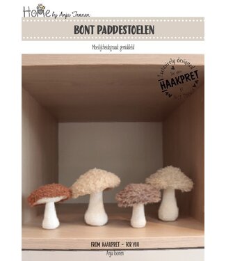 Haakpret Bont Paddestoelen - A5  werkbeschrijving - Anja Toonen