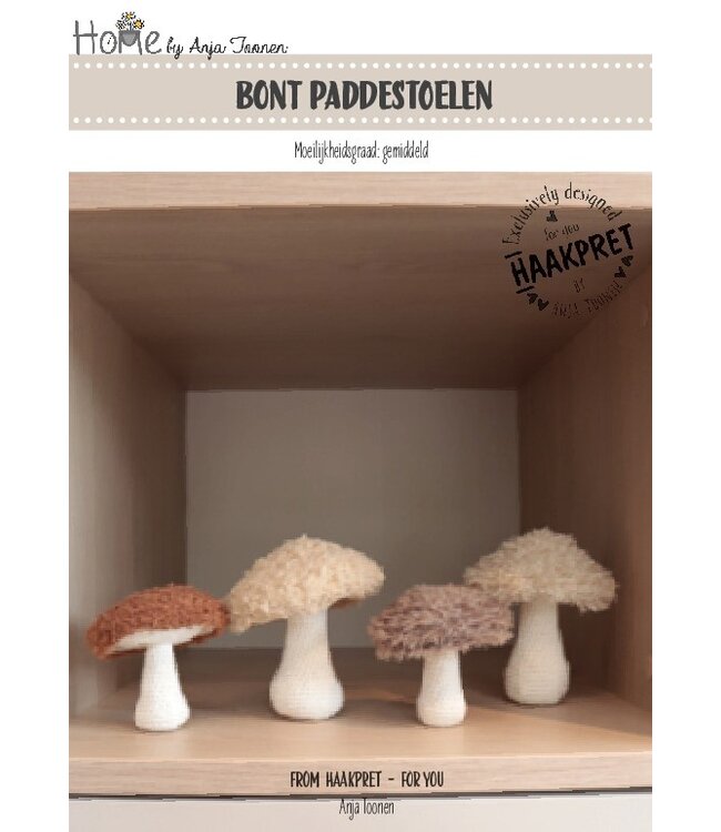 Haakpret Bont Paddestoelen - A5  werkbeschrijving - Anja Toonen