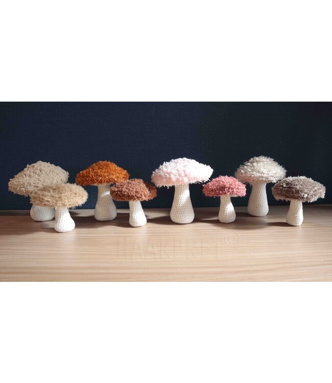 Haakpret Flauschige Pilze - Häkelanleitung A5 (Niederländisch)  - Anja Toonen