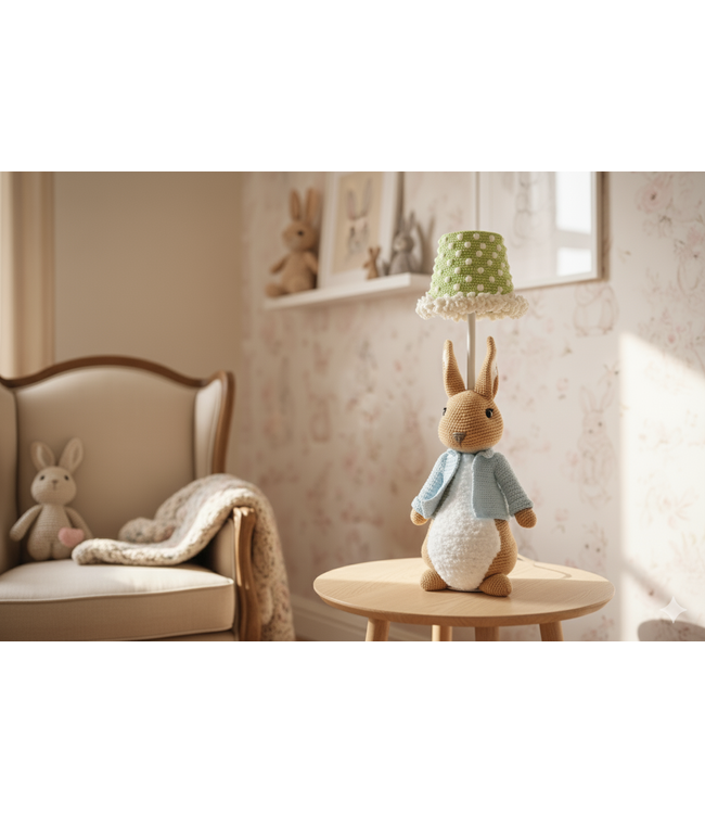 Haakpret Rabbit table lamp -  Design A5 (Dutch)   - Anja Toonen