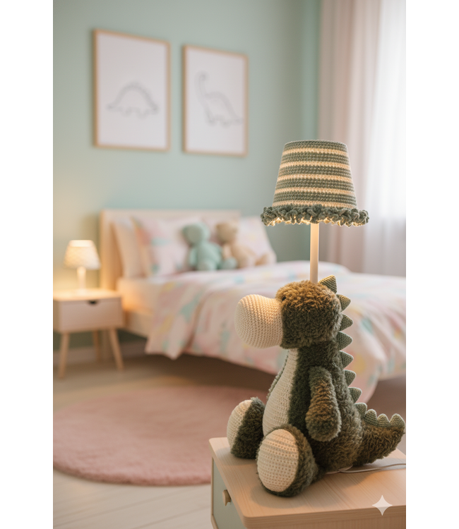 Haakpret Dino table lamp -  Design A5 (Dutch)   - Anja Toonen