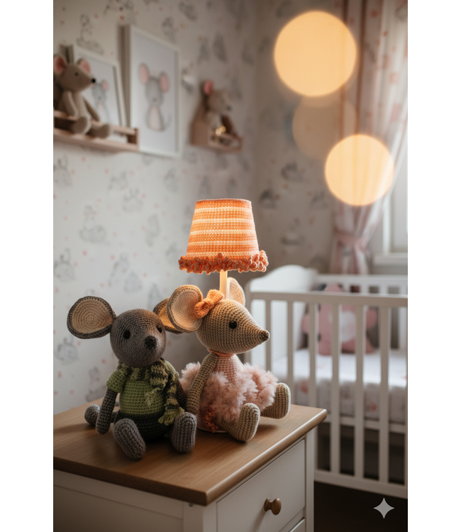 Haakpret Maus Tischlampe  - Häkelanleitung A5 (Niederländisch)  - Anja Toonen