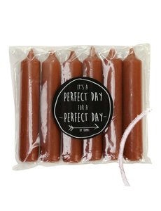  Kaarsen Rustik lys 6 stuks clay