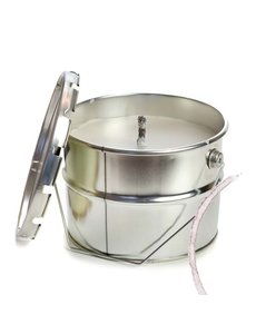 Rustik Lys kaars buitenblik 18x14 cm - linnen