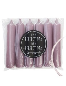  Kaarsen Rustik lys 6 stuks Mauve