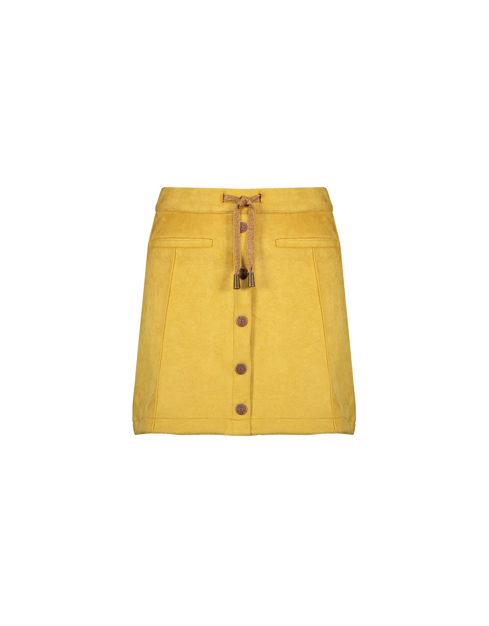 NoBell NoBell NishaB Soft Suede short A-line skirt YELLOW GOLD