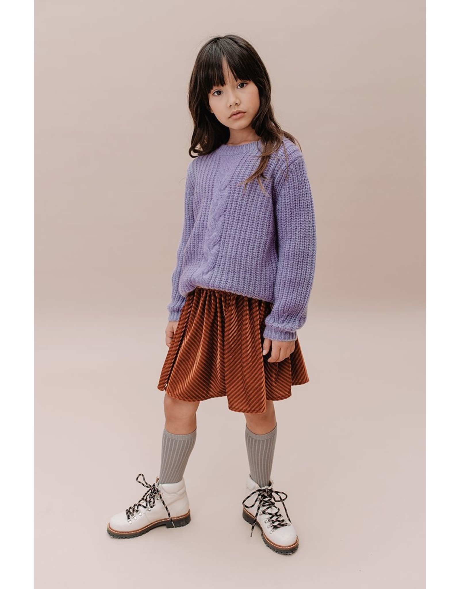Sproet & Sprout Sproet & Sprout Cable Sweater Ice Purple