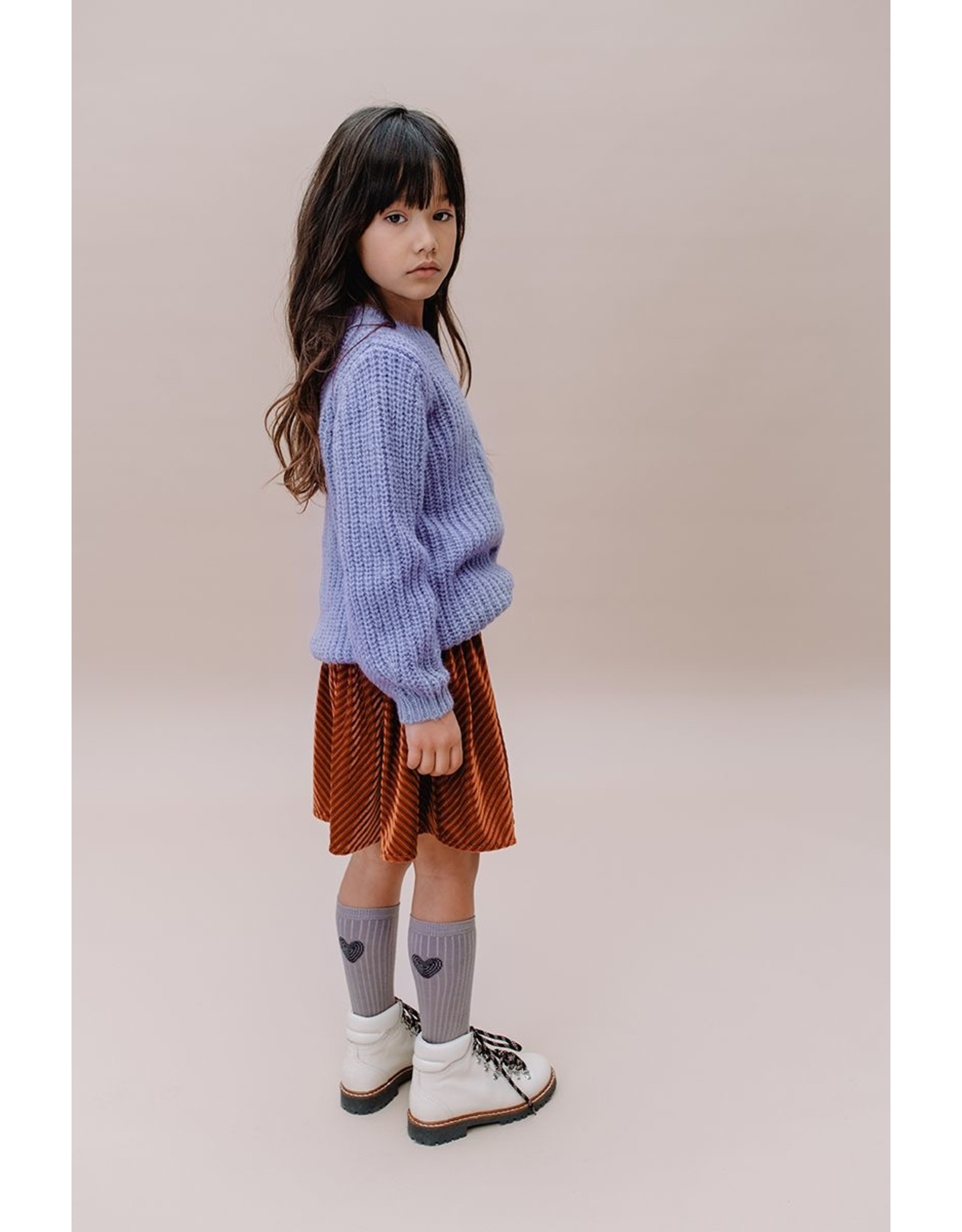 Sproet & Sprout Sproet & Sprout Cable Sweater Ice Purple