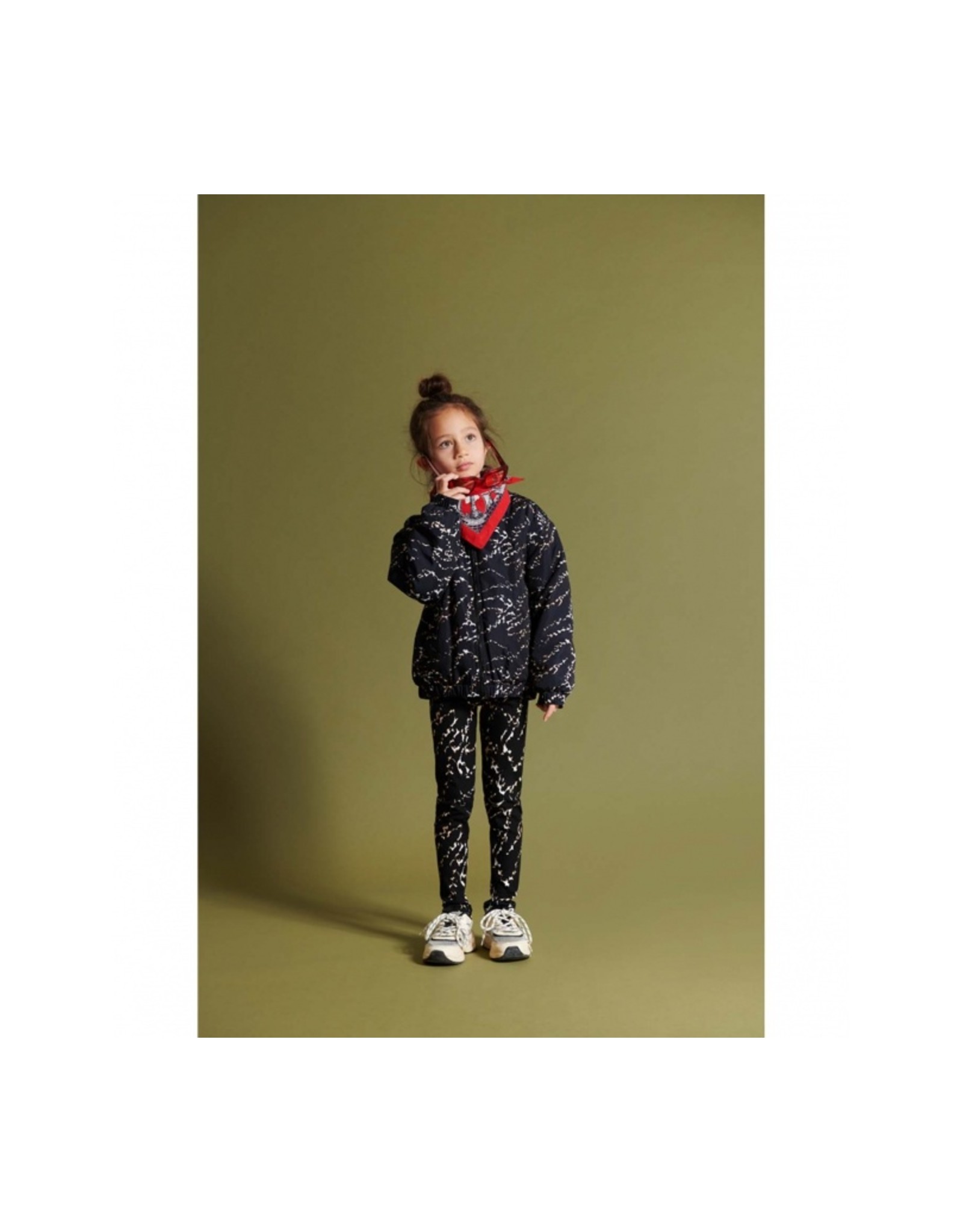 Alix the Label Alix The Label Kids Knitted Animal Lines Legging Black