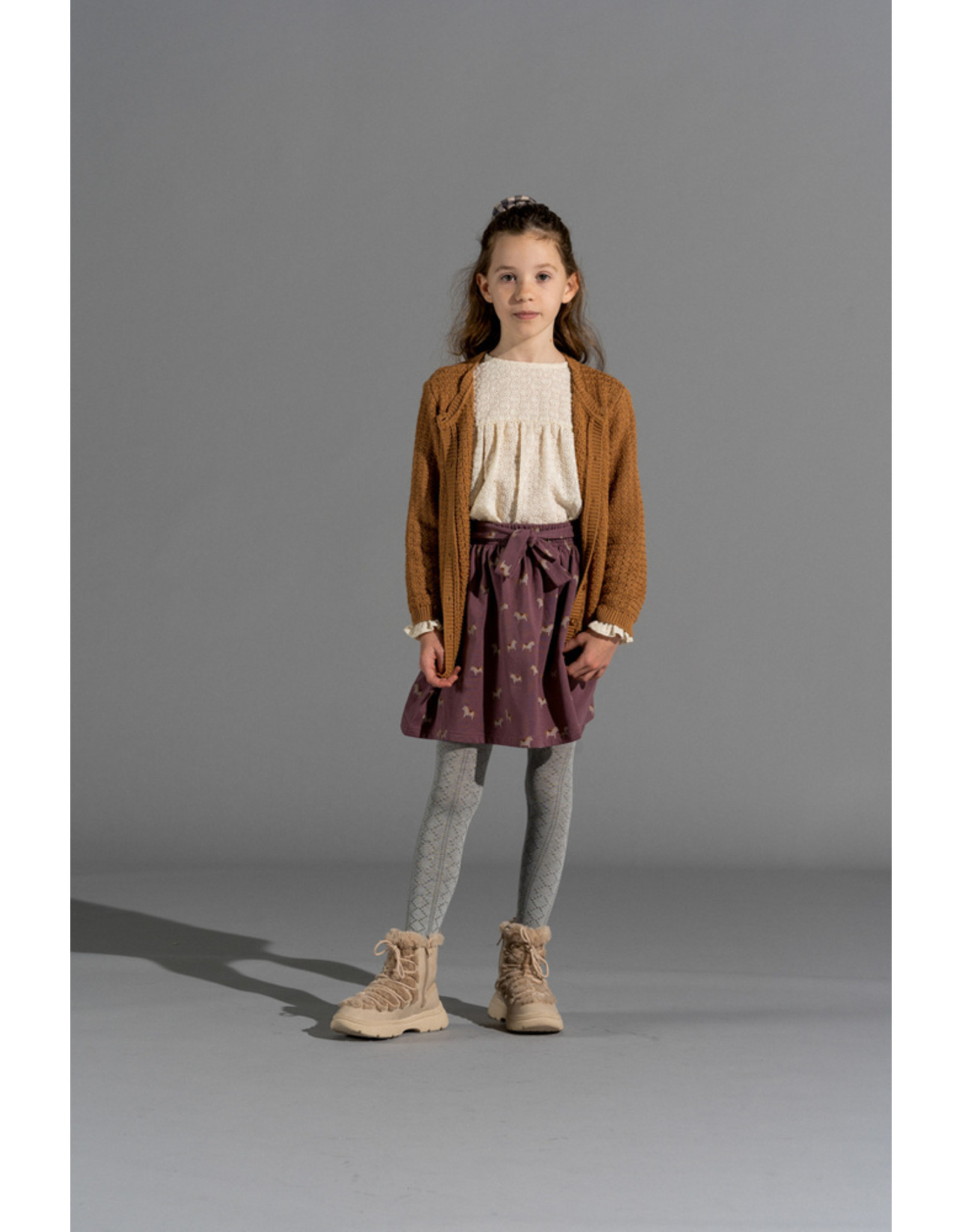 House of Jamie House Of Jamie Knitted Girls Cardigan Almond