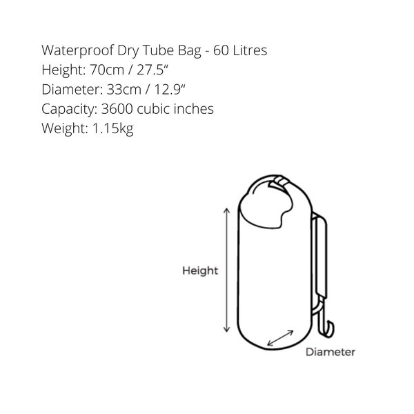 Overboard  Backpack Dry Tube 60 Liter grijs Overboard Overboard  Backpack Dry Tube 60 Liter grijs