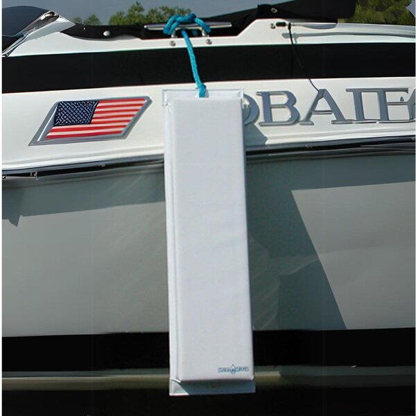 Kwiktek Boat Fender - Kwik Tek Hull Hugr Flat Fender White