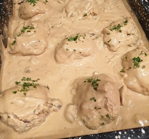 Kalkoenpavé met Boschampignons