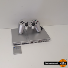 Playstation 2 Slim Silver Compleet in Goede Staat
