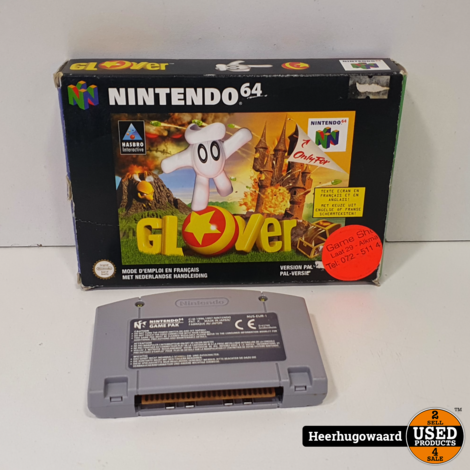 Nintendo 64 Game: Glover Compleet in Nette Staat