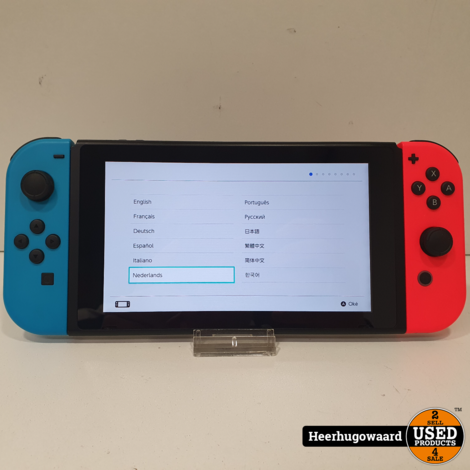 Nintendo Switch V2 Red/Blue Compleet in Nette Staat