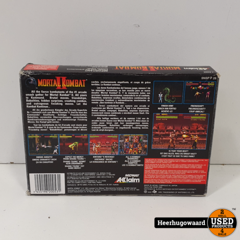 Nintendo SNES Game: Mortal Kombat 2 Compleet in Zeer Nette Staat
