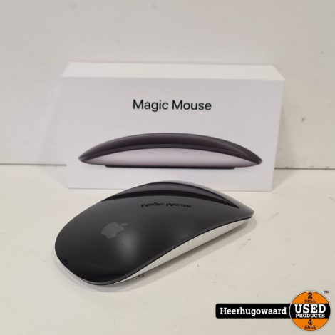 Apple Magic Mouse 2 (2022) Zwart Multi-Touch Compleet in Zeer Nette Staat