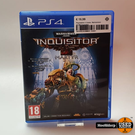 Playstation 4 Game: Warhammer 40.000 Inquisitor martyr