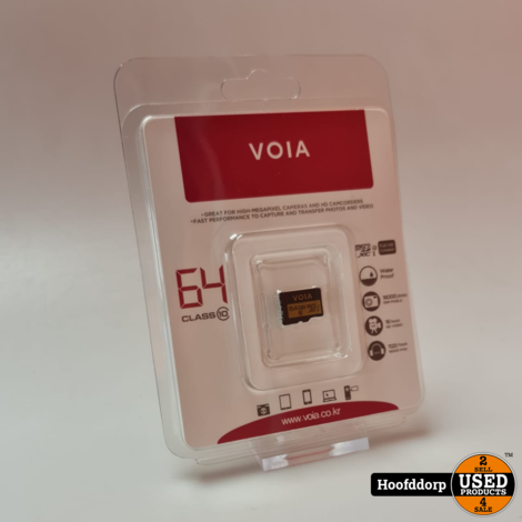 Voia 64GB micro sd kaart XC1 Nieuw in seal