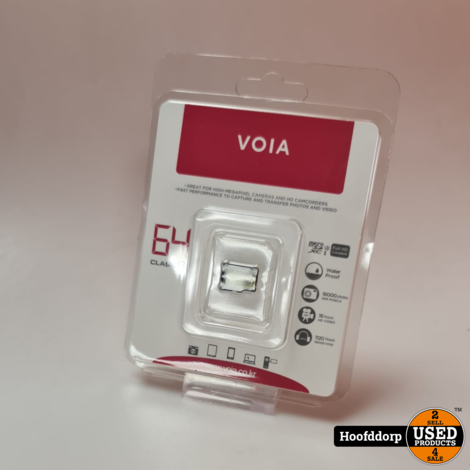 Voia 64GB micro sd kaart XC1 Nieuw in seal