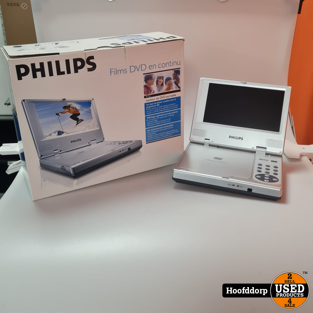 Goed gevoel Erge, ernstige Souvenir Philips Portable DVD Speler PET705 in doos - Used Products Hoofddorp