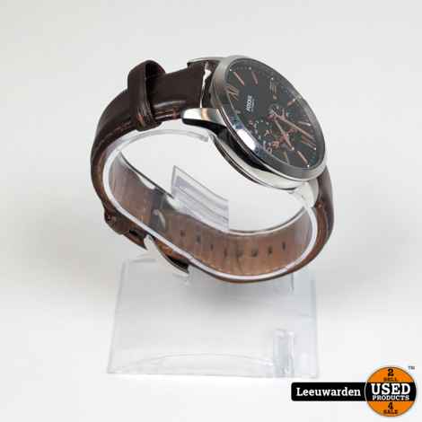 Fossil ME3061 Automatisch Herenhorloge met Lederen band