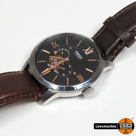 Fossil ME3061 Automatisch Herenhorloge met Lederen band