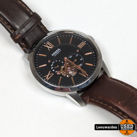 Fossil ME3061 Automatisch Herenhorloge met Lederen band