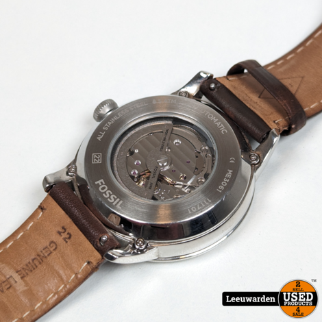 Fossil ME3061 Automatisch Herenhorloge met Lederen band