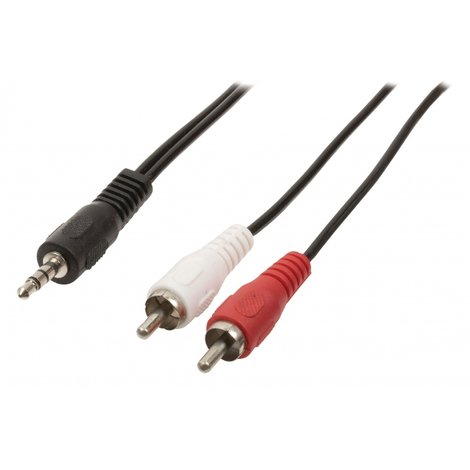 Valueline Stereo Audiokabel 3.5 mm Male - 2x RCA Male 5.00 m Zwart