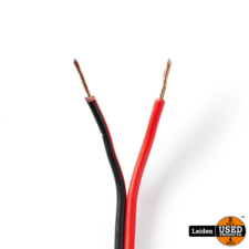 Speaker-Kabel | 2x 0.75 mm² | CCA | 100.0 m | Rond | PVC | Rood / Zwart | Prijs = per meter