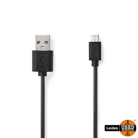 USB-Kabel | USB 2.0 | USB-A Male | USB Micro-B Male | 480 Mbps | Vernikkeld | 0.50 m | Rond | PVC | Zwart | Label