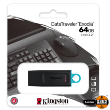Kingston 64GB USB Stick - USB 3.2 Gen 1 - DataTraveler Exodia - Zwart