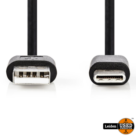 USB-A Male | USB-C Male 2.00m - Zwart