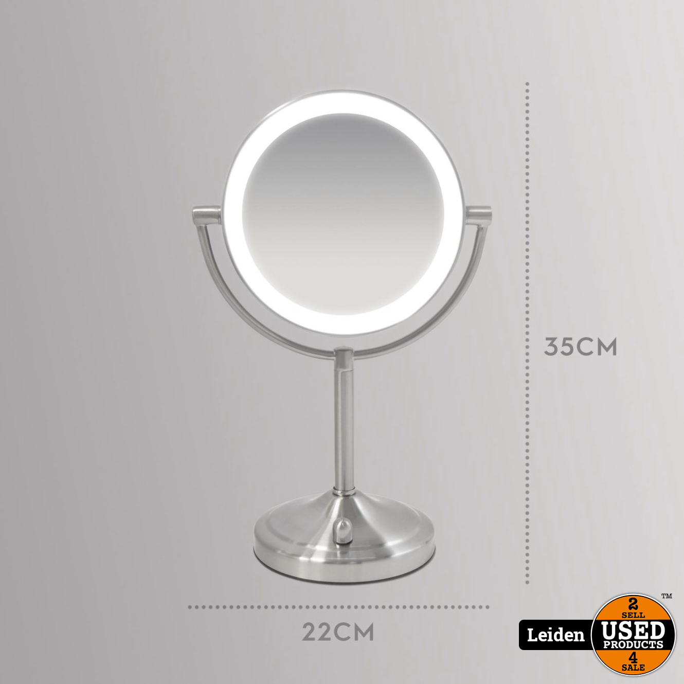 een vergoeding Scenario Socialistisch HoMedics MIR8150 Dubbelzijdige Make Up Spiegel met Verlichting - Vrijstaand  - 7x vergroting - spiegel met ringverlichting (NIEUW uit doos) - Used  Products Leiden