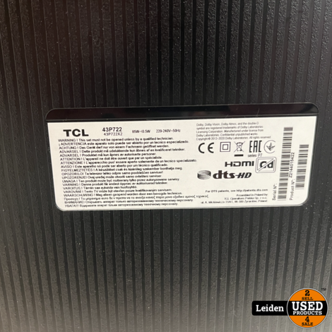 TCL 43P722 - 43 inch - 4K LED - 2020