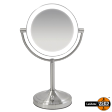 HoMedics MIR8150 Dubbelzijdige Make Up Spiegel met Verlichting - Vrijstaand - 7x vergroting - spiegel met ringverlichting (NIEUW uit doos)