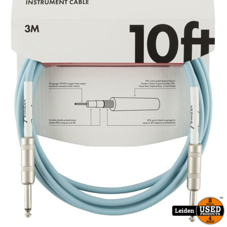 Fender Original Series Instrumenten Kabel 3M - Daphne Blauw