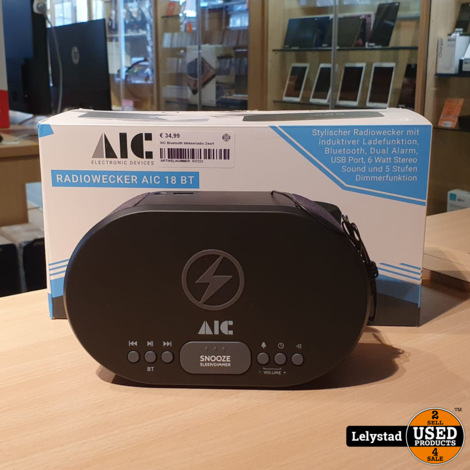 AIC Bluetooth Wekkerradio Zwart