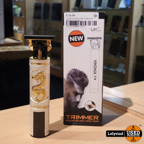 Vintage T9 HaarTrimmer Professional White/Gold | Nieuw