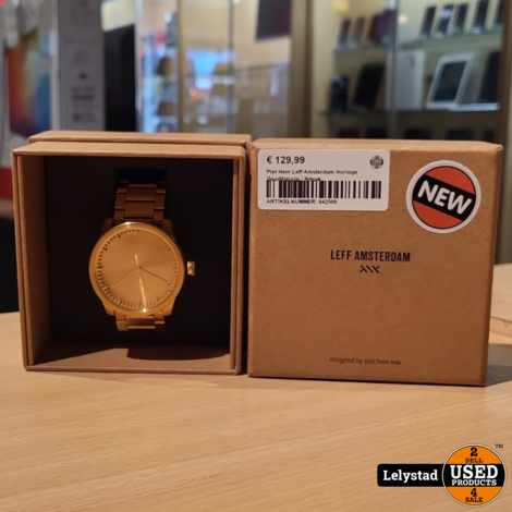Piet Hein Leff Amsterdam Horloge Goudkleurig | Nieuw